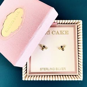 Gold Cake Bumble Bee Earrings